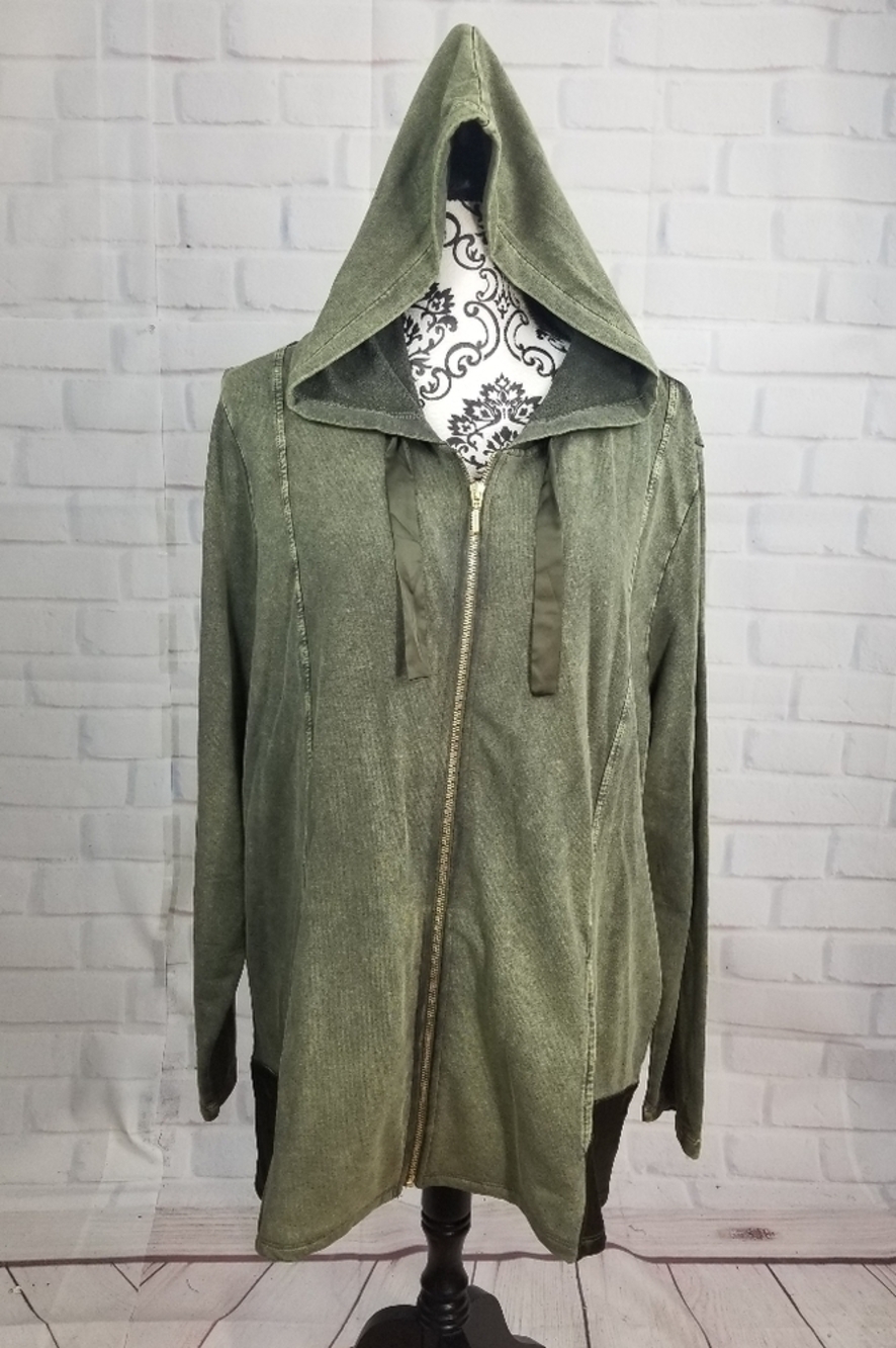 Chico's zip front long sleeve sz 4 jacket pockets